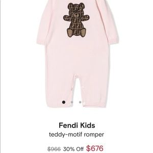 Fendi Kids Teddy-Motif Romper